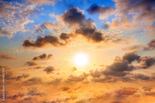 landscape with a sky and sunset