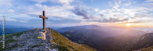 Panorama mountain summit view during sunset © Photofex
