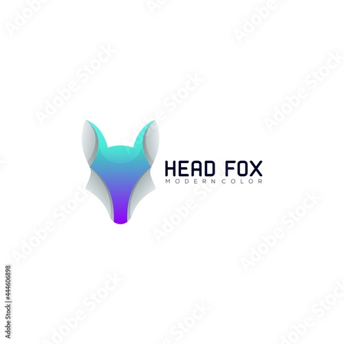 Head fox modern color gradient logo template