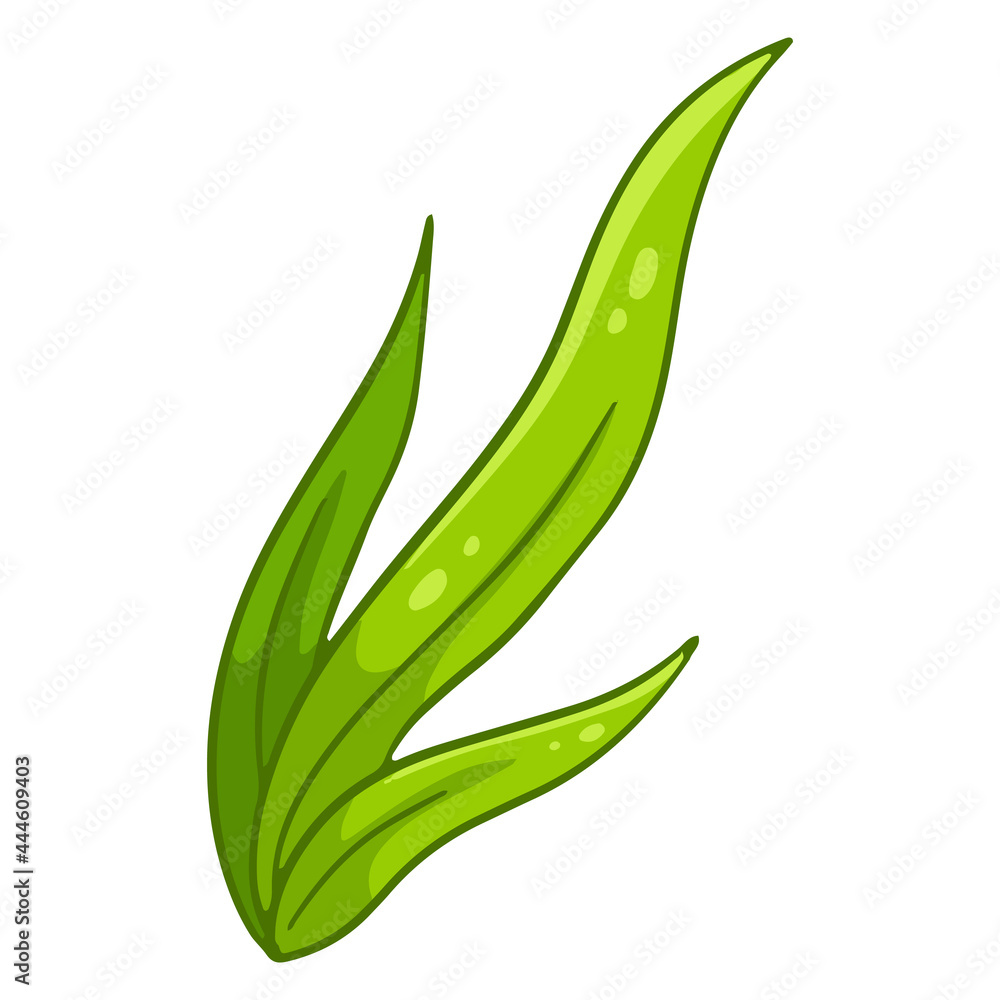 Bunch of green fresh grass. Long leaves of grass. Cartoon style. Bunch of green fresh grass. Long leaves of grass. Cartoon style.