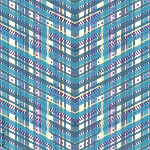 City Architecture a dynamic plaid that has the feel of tall glass buildings blue purple seamless vector repeat