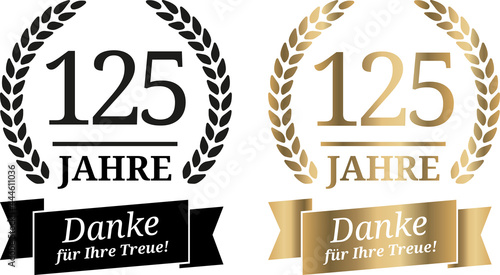 Signet 125 Jahre Gold und Schwarzweiß
