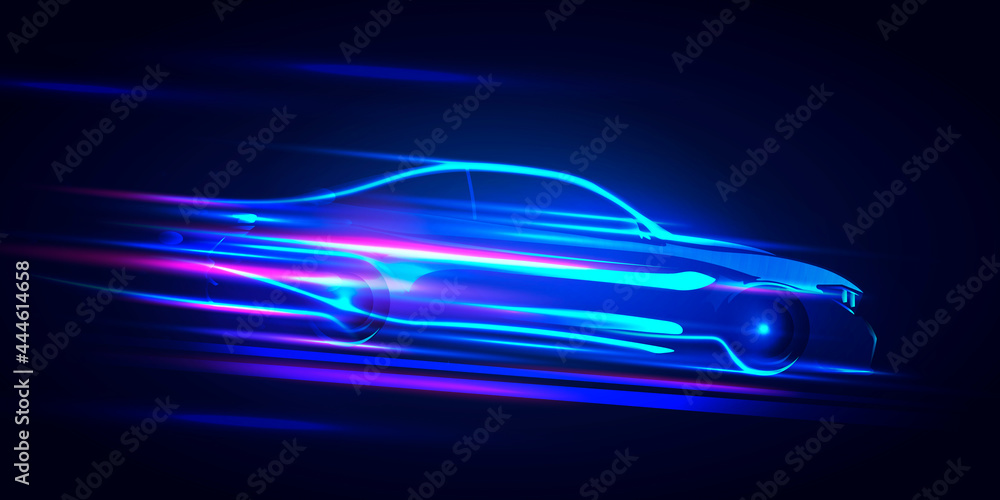 Vector Illustration Abstract Speed Race Car 