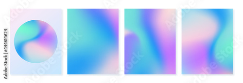 Set of gradient holographic backgrounds. For covers, wallpapers, branding and other projects. Can be used for web and print.