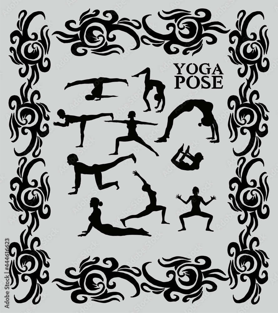 Obraz premium California tattoo yoga graphic design vector art