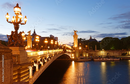 The bridge Alexandre III was offered to France by the Tsar Alexandre III of Russia to mark the Franco-Russian Alliance. Paris. France. © kovalenkovpetr