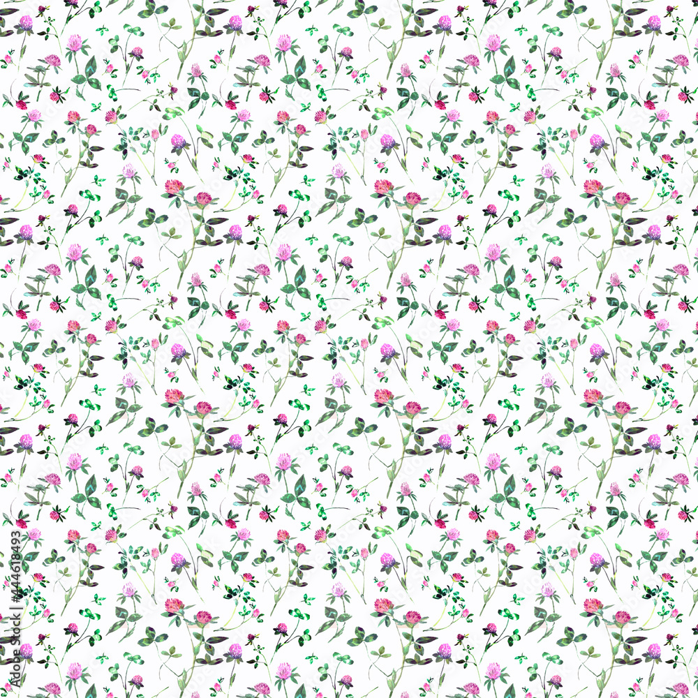 Clover flowers seamless pattern