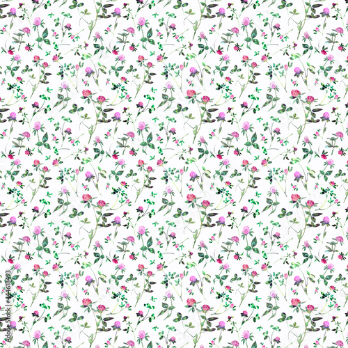 Clover flowers seamless pattern