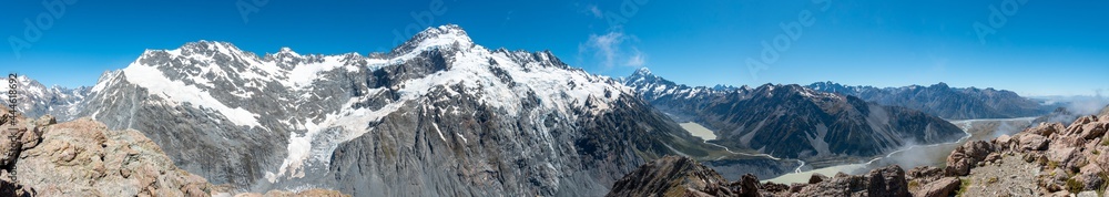 Mount Sefton , Mount Cook and Hooker valley from Mueller Hut Route, Aoraki National Park, New Zealand