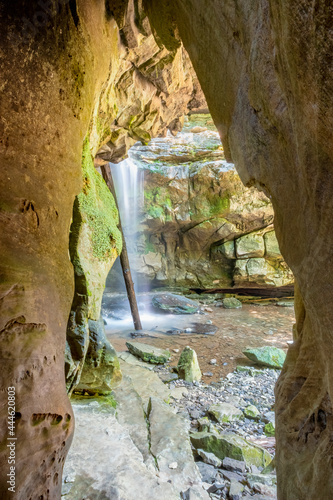 Lost Creek Falls from a Small Cave Entrance, Lost Creek State Natural Area, Tennessee