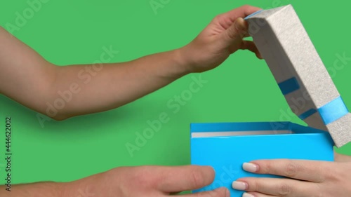 man doesn't like a gift from a woman, shows the gesture of fucking you, gift one dollar bill, chromakey