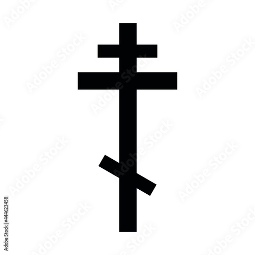 Vector flat christian orthodox cross isolated on white background