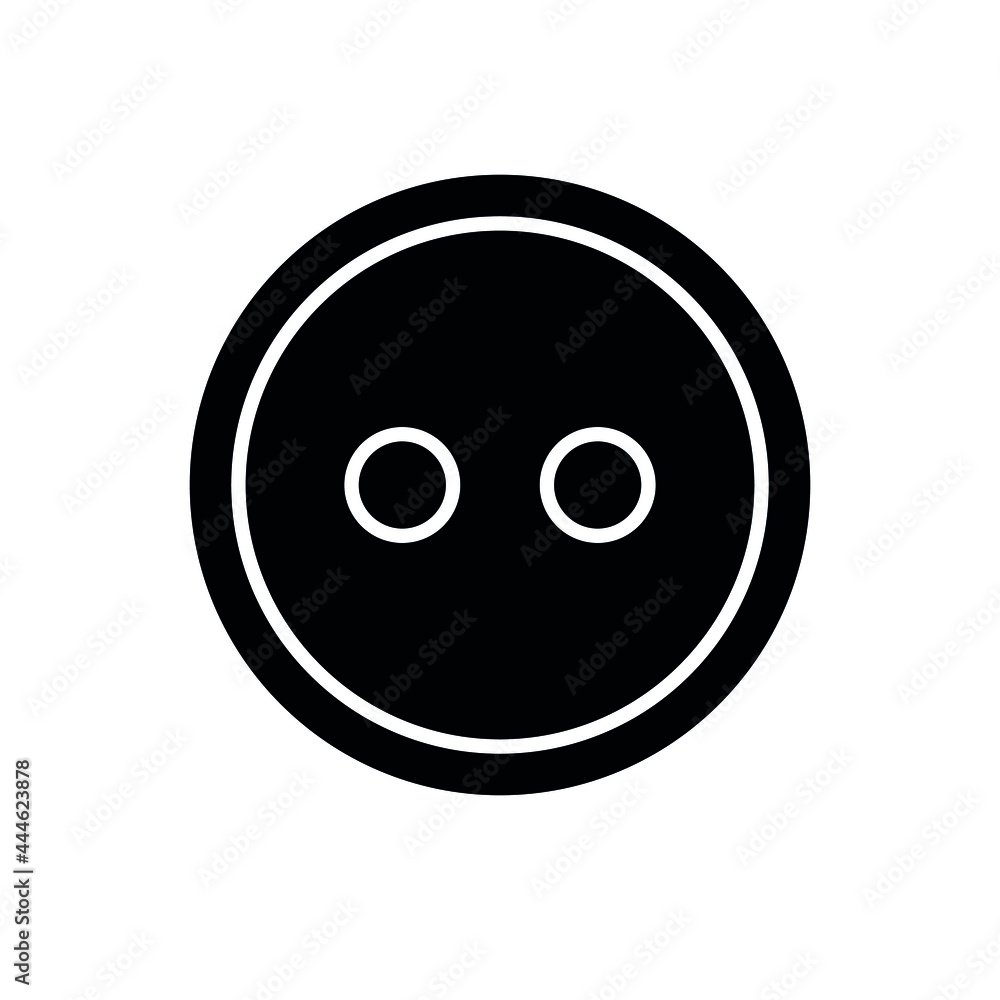 Vector flat black button icon isolated on white background Vector flat black button icon isolated on white background