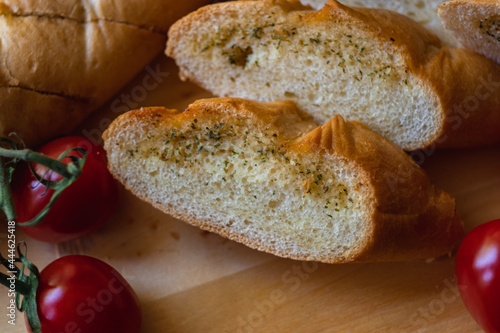 baguette with butter garlic dill