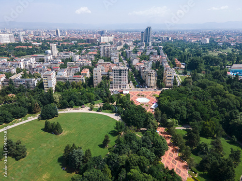 Aerial view of South Park in city of Sofia, Bulgaria