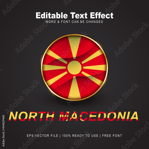 North Macedonia text effect style - Editable text effect vector illustration. Hungary 3d Flag - Euro 2020 Finalists