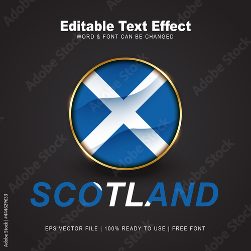 Scotland text effect style - Editable text effect vector illustration. Hungary 3d Flag - Euro 2020 Finalists
