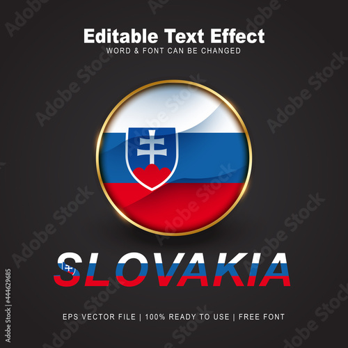 Slovakia text effect style - Editable text effect vector illustration. Hungary 3d Flag - Euro 2020 Finalists