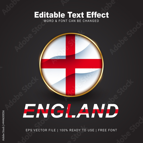 England text effect style - Editable text effect vector illustration. Hungary 3d Flag - Euro 2020 Finalists