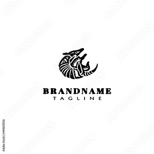 armadillo logo template icon mode flat vector illustration