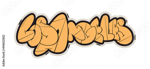 Los Angeles graffiti style dynamic hand drawn lettering. Decorative vector text .