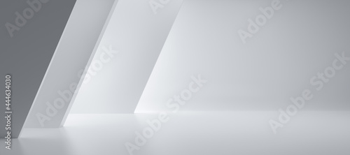 Fototapeta Naklejka Na Ścianę i Meble -  Abstract Futuristic empty floor and room Sci-Fi Corridor With light for showcase,room,interior,display products.Modern Future cement floor and wall background technology interior concept.3d render