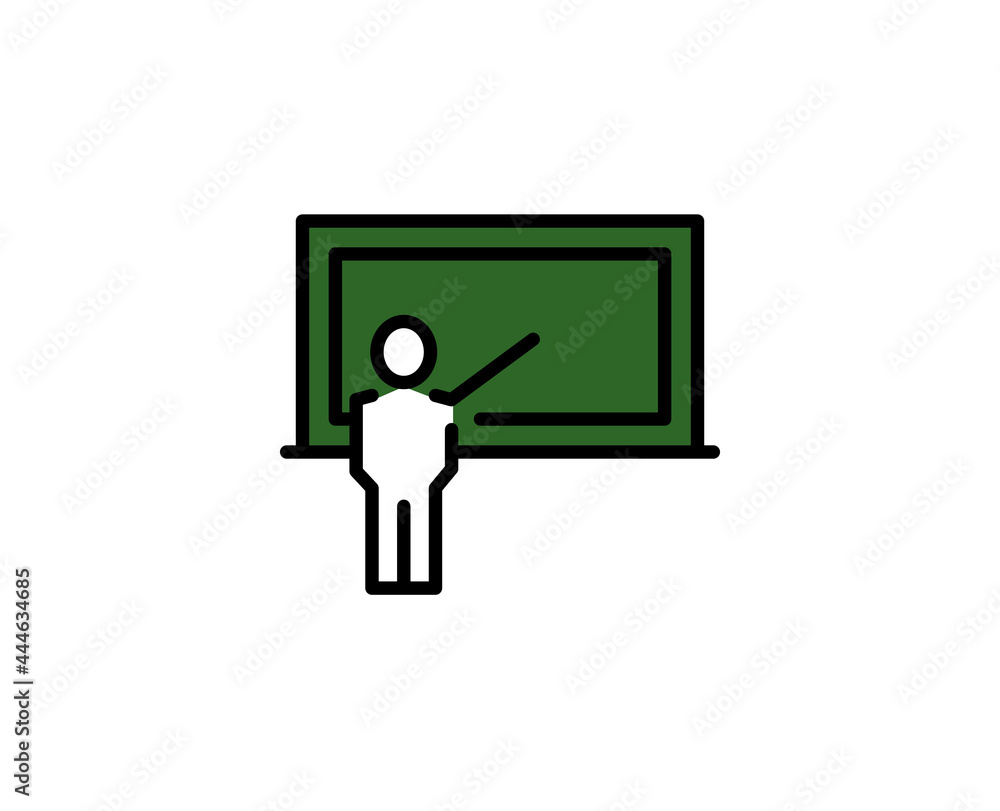 School board line icon. High quality outline symbol for web design or mobile app. Thin line sign for design logo. Color outline pictogram on white background School board line icon. High quality outline symbol for web design or mobile app. Thin line sign for design logo. Color outline pictogram on white background