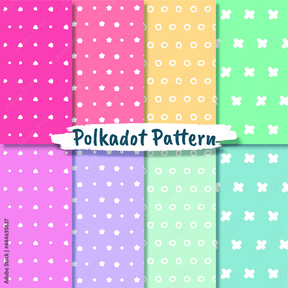 Polka dot pattern collection in pastel colors Polka dot pattern collection in pastel colors