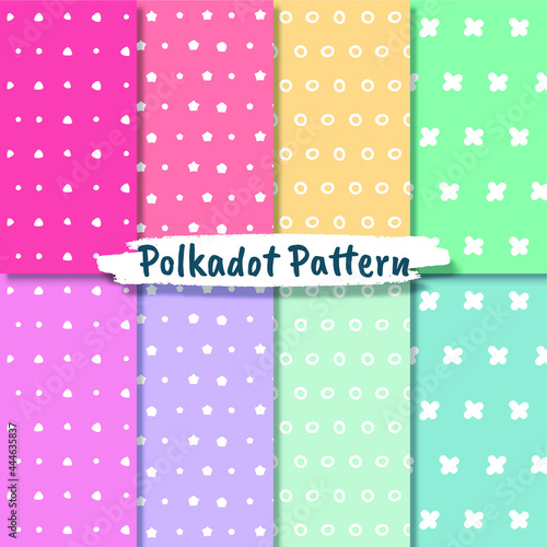 Polka dot pattern collection in pastel colors