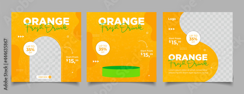 Fresh drink menu promotion social media banner template