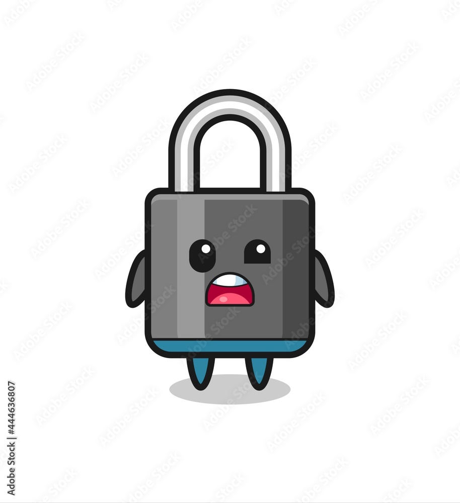 the shocked face of the cute padlock mascot the shocked face of the cute padlock mascot
