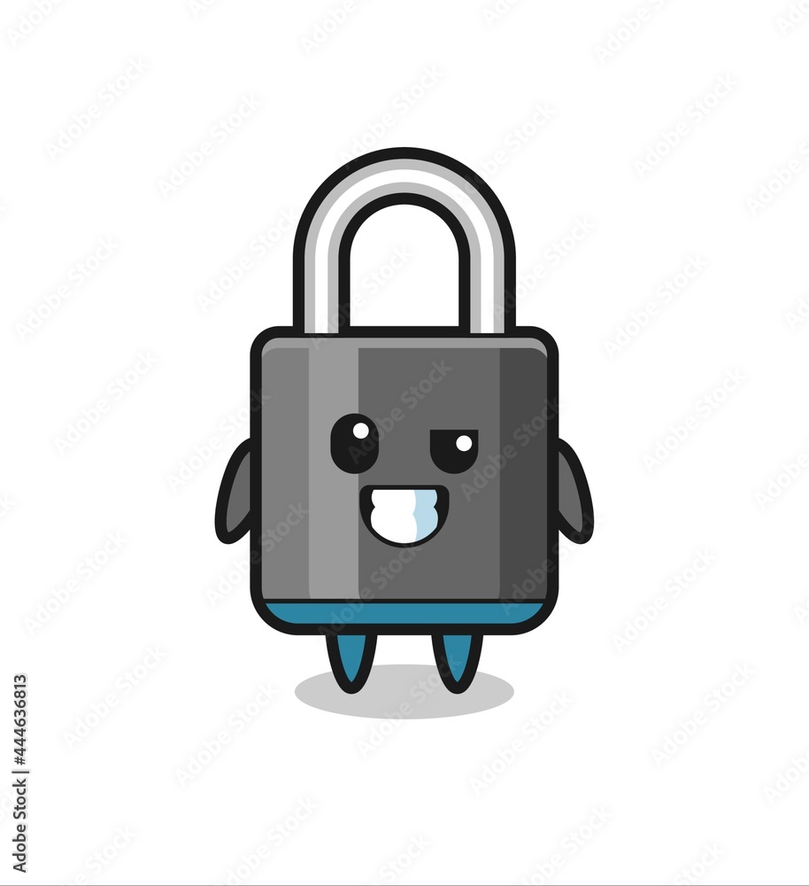cute padlock mascot with an optimistic face cute padlock mascot with an optimistic face