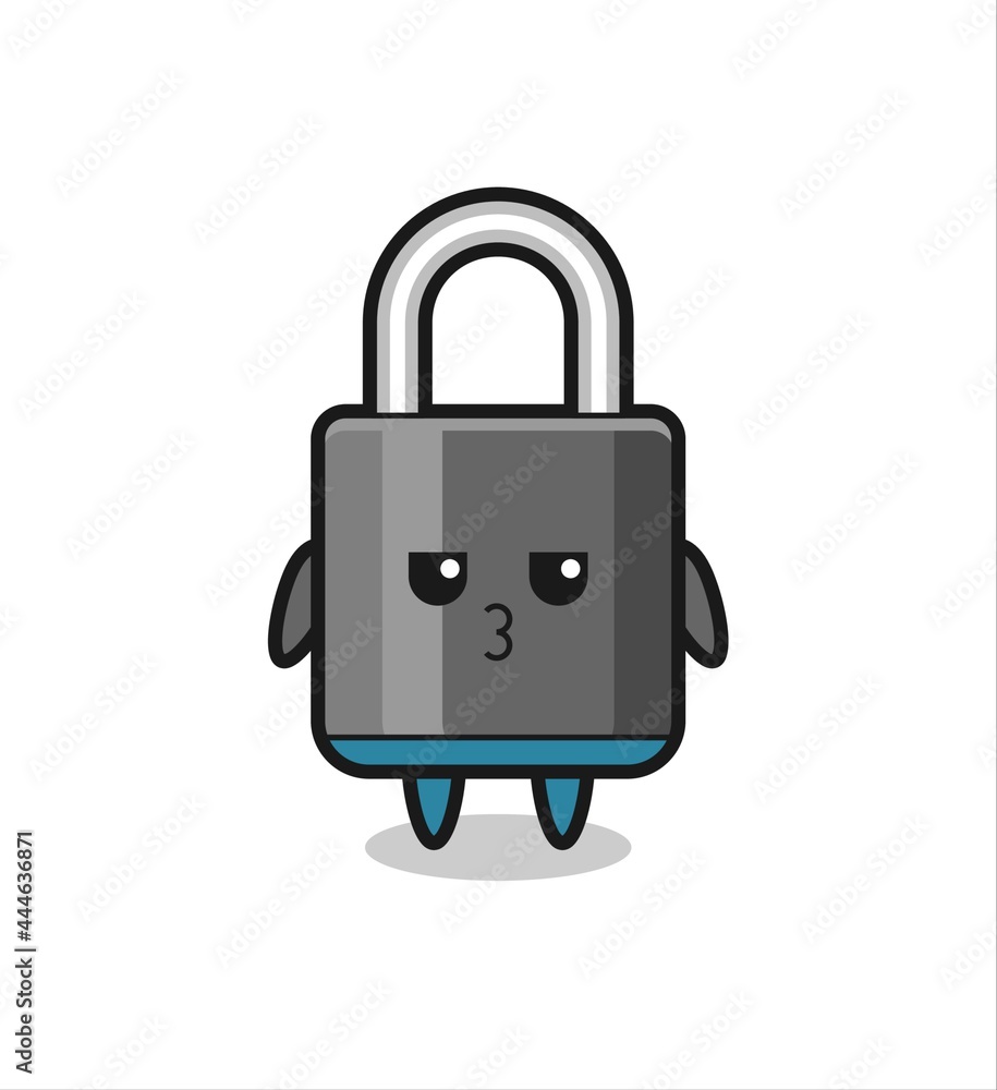 the bored expression of cute padlock characters the bored expression of cute padlock characters