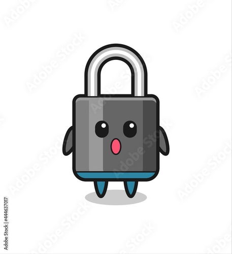 the amazed expression of the padlock cartoon