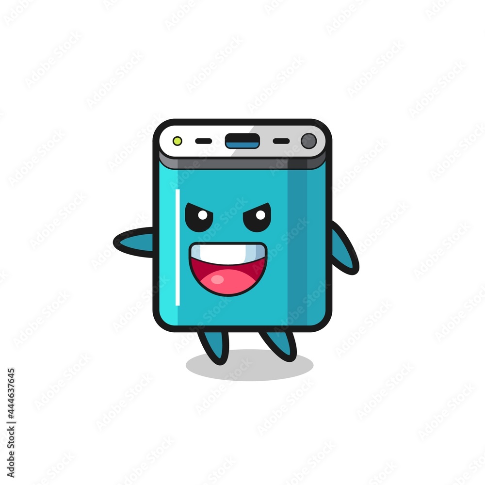 power bank cartoon with very excited pose power bank cartoon with very excited pose