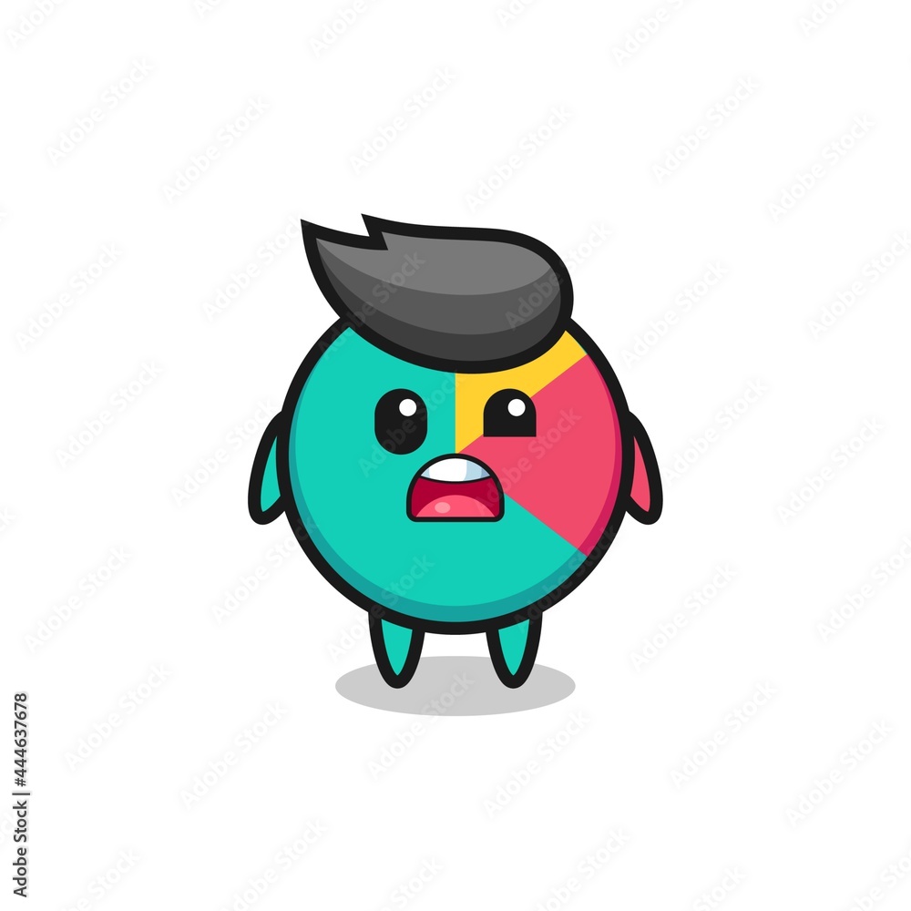 Fototapeta premium the shocked face of the cute chart mascot
