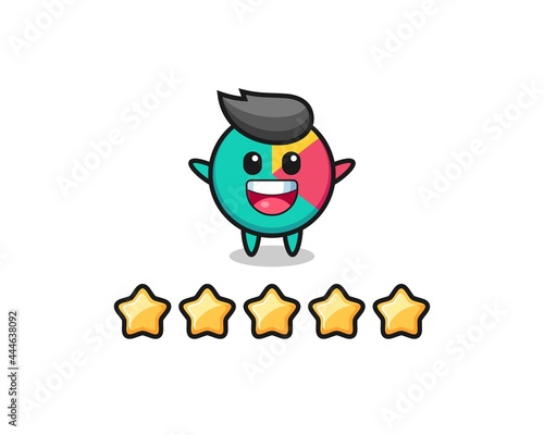 the illustration of customer best rating, chart cute character with 5 stars © heriyusuf