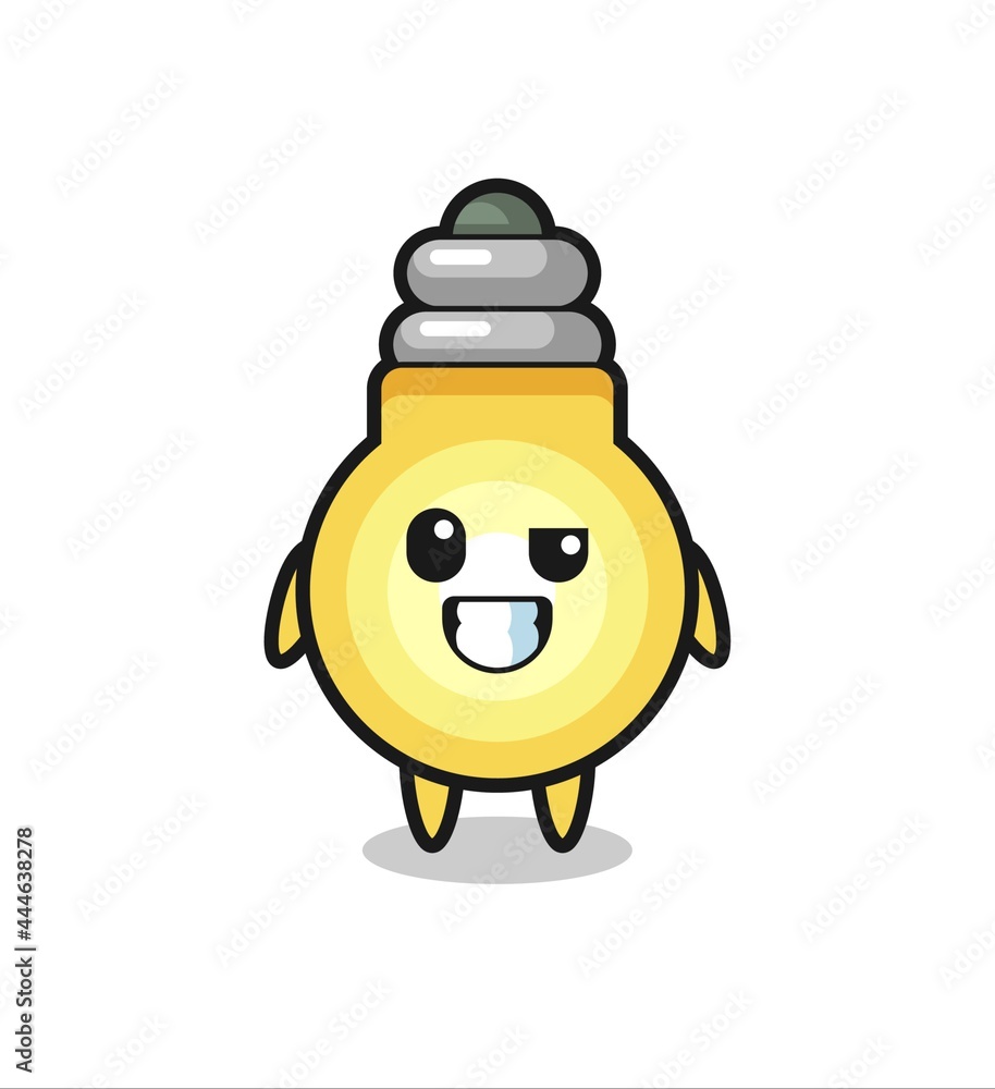 cute light bulb mascot with an optimistic face cute light bulb mascot with an optimistic face