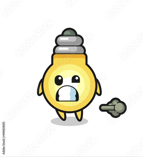 the illustration of the light bulb cartoon doing fart