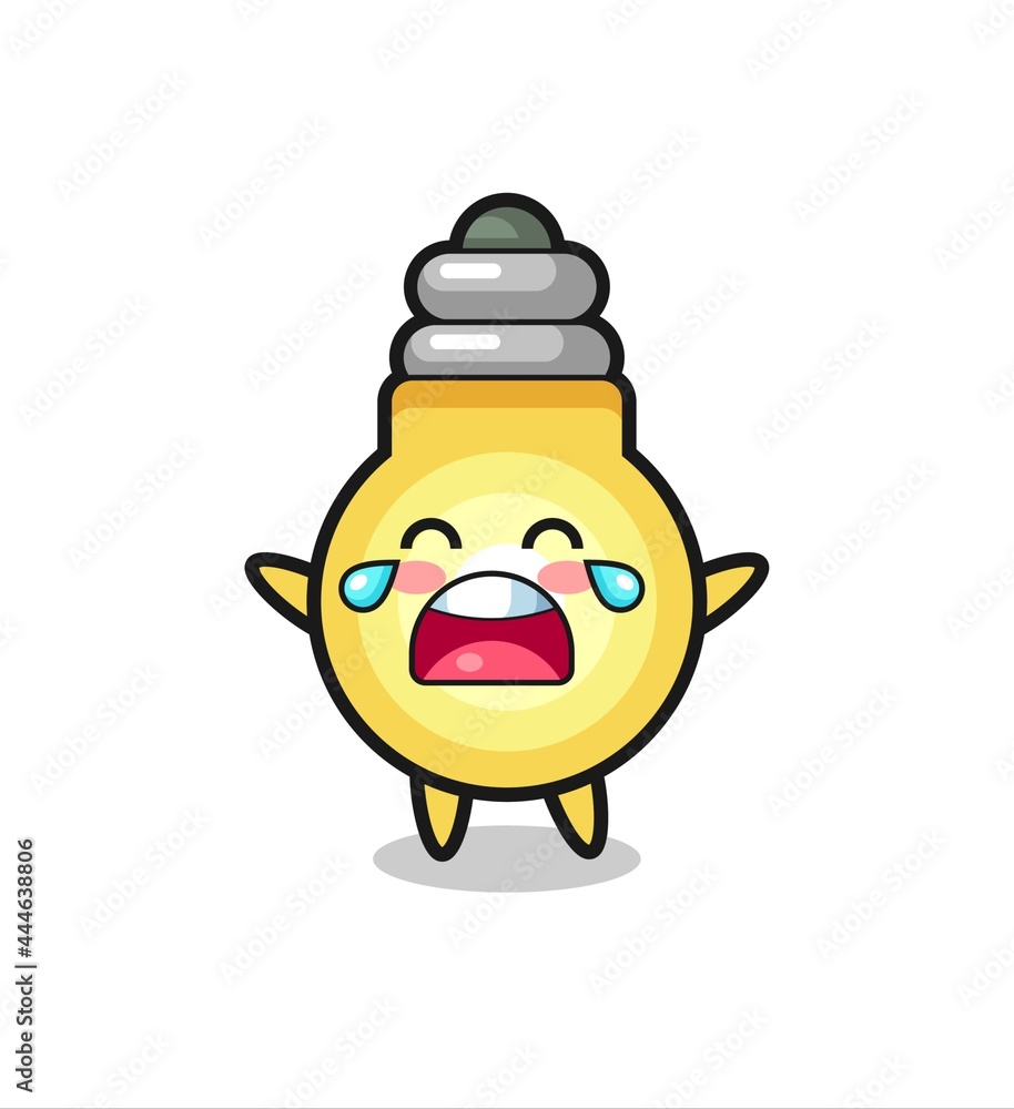 the illustration of crying light bulb cute baby