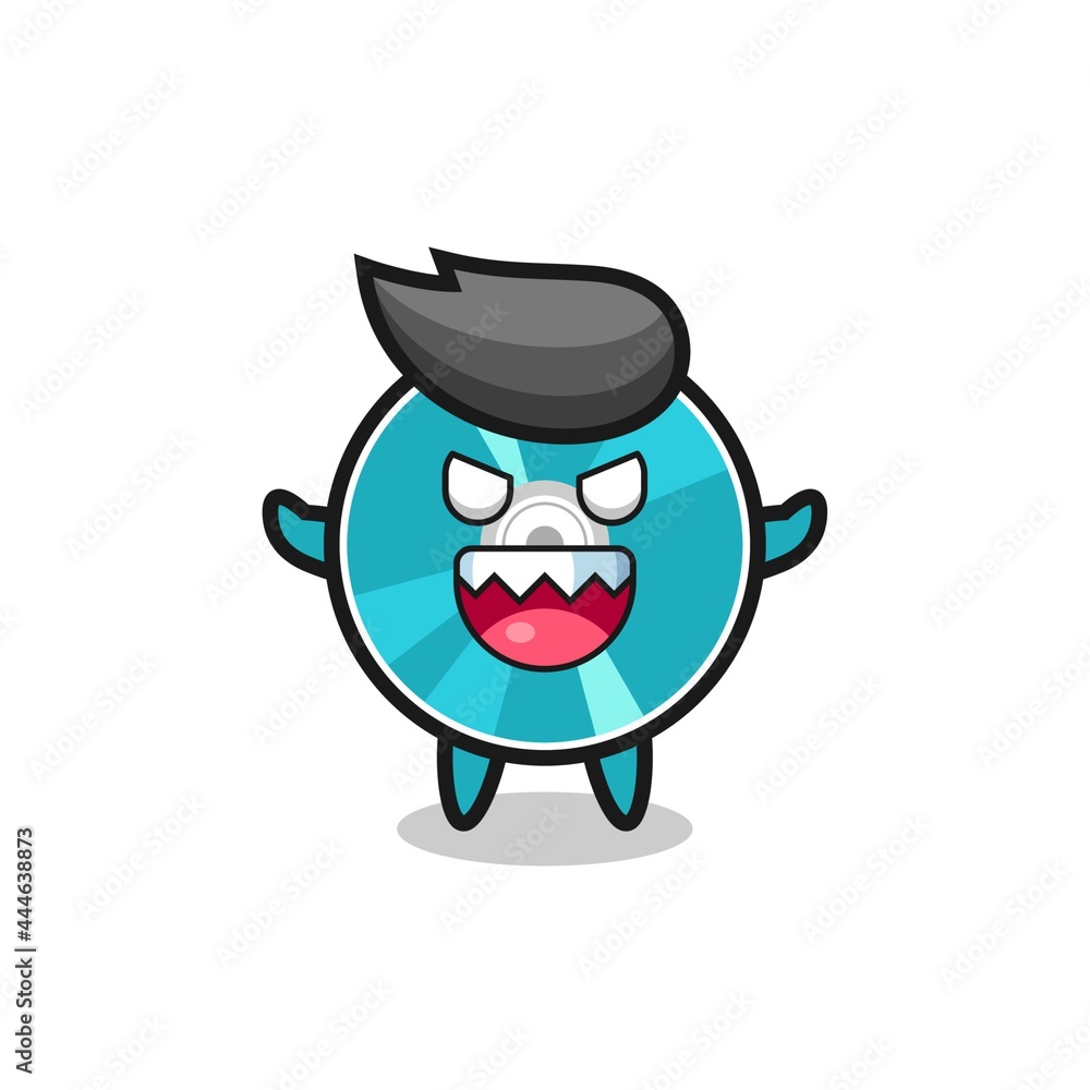 illustration of evil optical disc mascot character