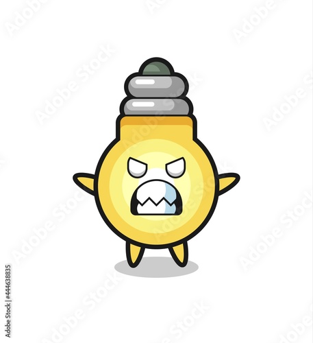 wrathful expression of the light bulb mascot character