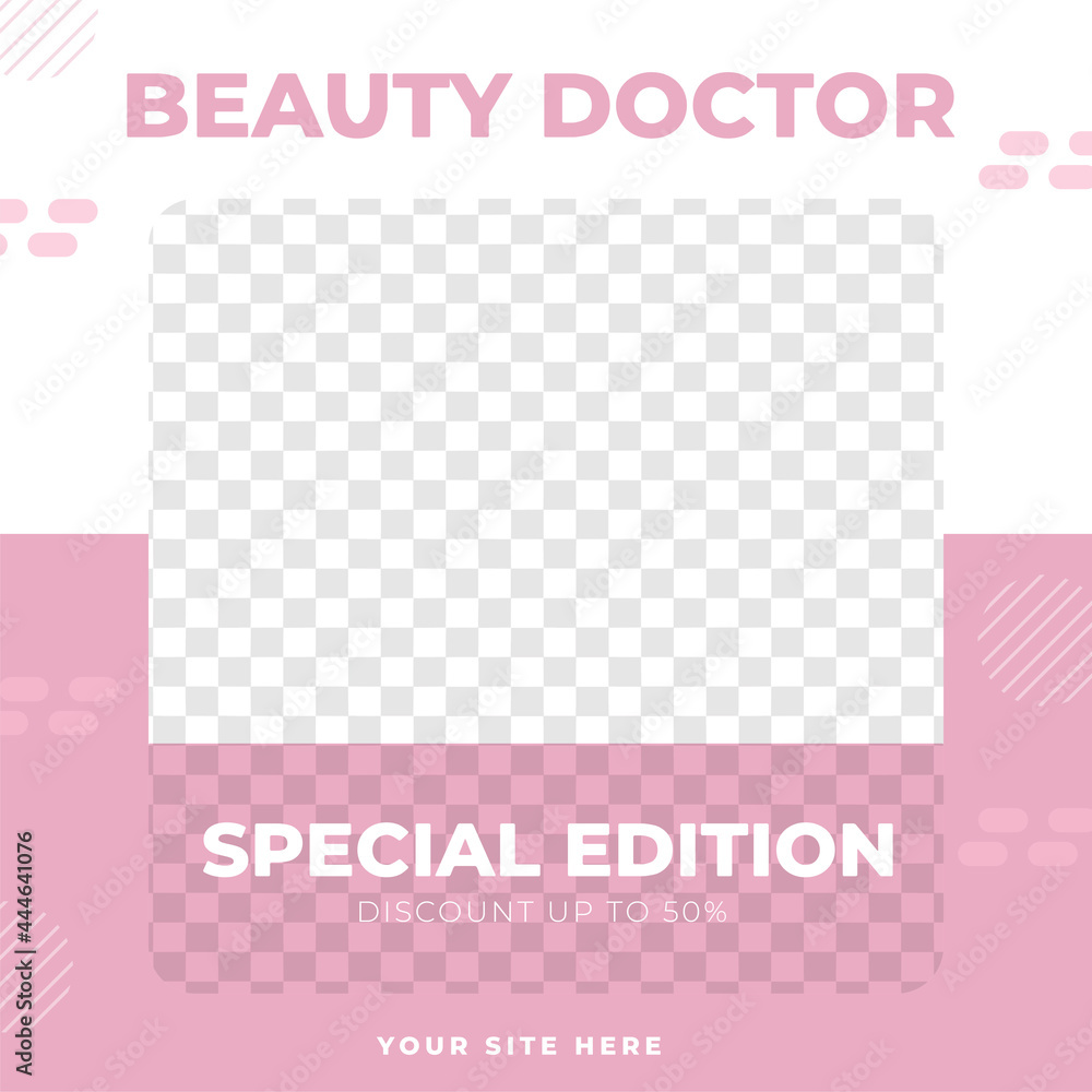 Beauty Clinic service sale discount poster social media post template modern minimalis style