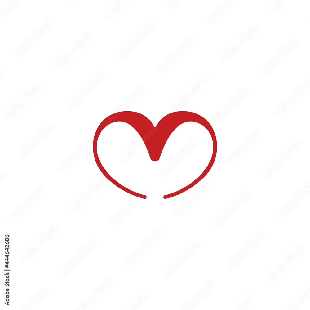 Letter M Heart logo vector