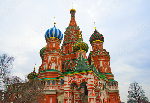 The Cathedral of Vasily the Blessed  Orthodox church in Red Square of Moscow. St. Basil s Cathedral was listed as a UNESCO World Heritage Site. Mar. 2017.