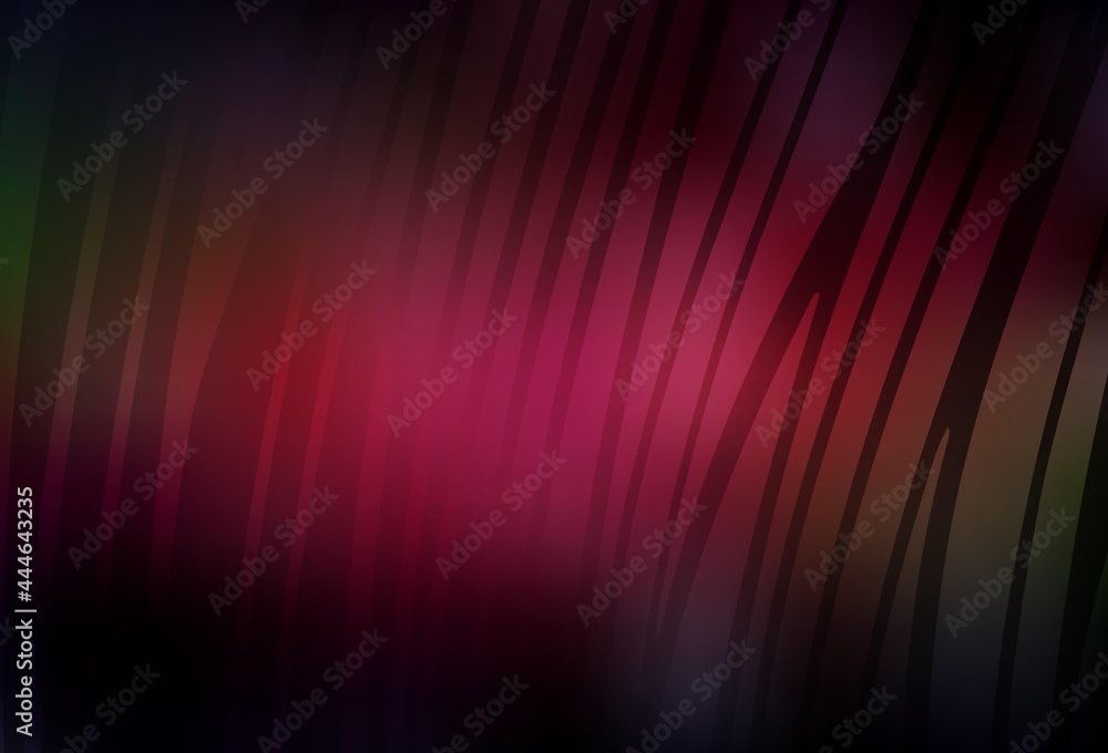 Dark Red, Yellow vector background with bent lines.