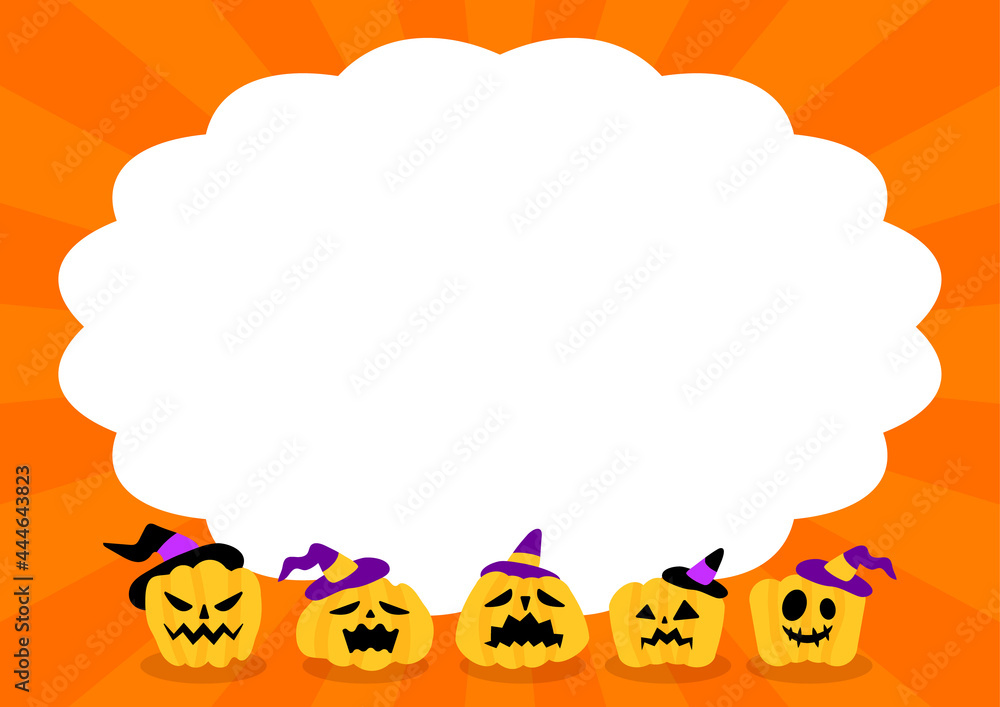 Fototapeta premium ジャックオーランタン(カボチャ)のかわいいハロウィンイラスト素材