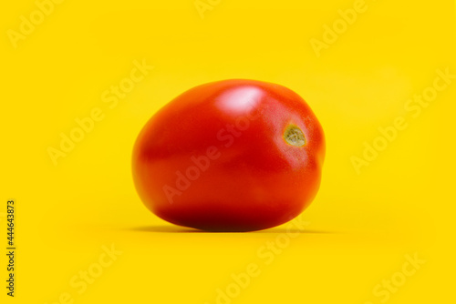 Mexican red tomato, fresh fruit, cooking product, fresh vegetable, yellow background