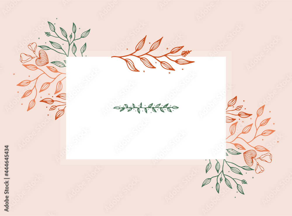 Abstract trendy universal artistic floral flower leaves background templates. Good for cover, invitation, banner, placard, brochure, poster, card, flyer and other.