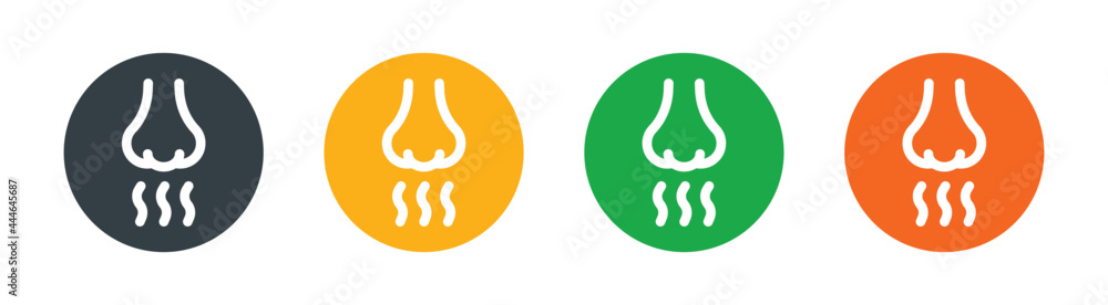 Obraz premium Nose with smell sense icon vector illustration. Button sign graphic